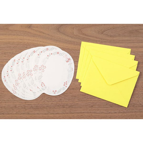 Midori Letterpress Die-Cut Stationery - Red Wreath