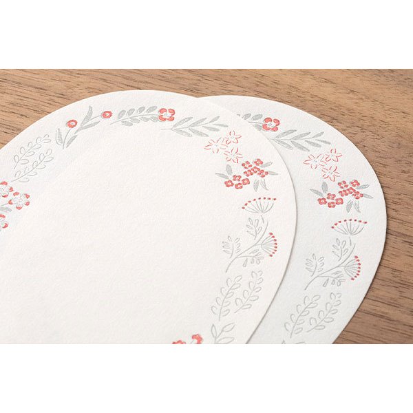 Midori Letterpress Die-Cut Stationery - Red Wreath