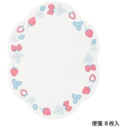 Midori Letterpress Die-Cut Stationery - Strawberry