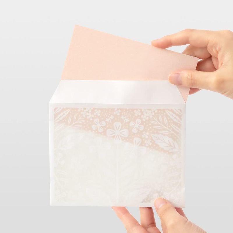 Midori Letterpress Stationery - Flower Pink