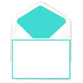 Bi-Color Stationery Set - Laid Finish - 4 x 6 - White / Teal