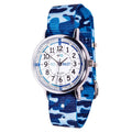 EasyRead Watch  Past & To - Blue Camo Strap (White Face)
