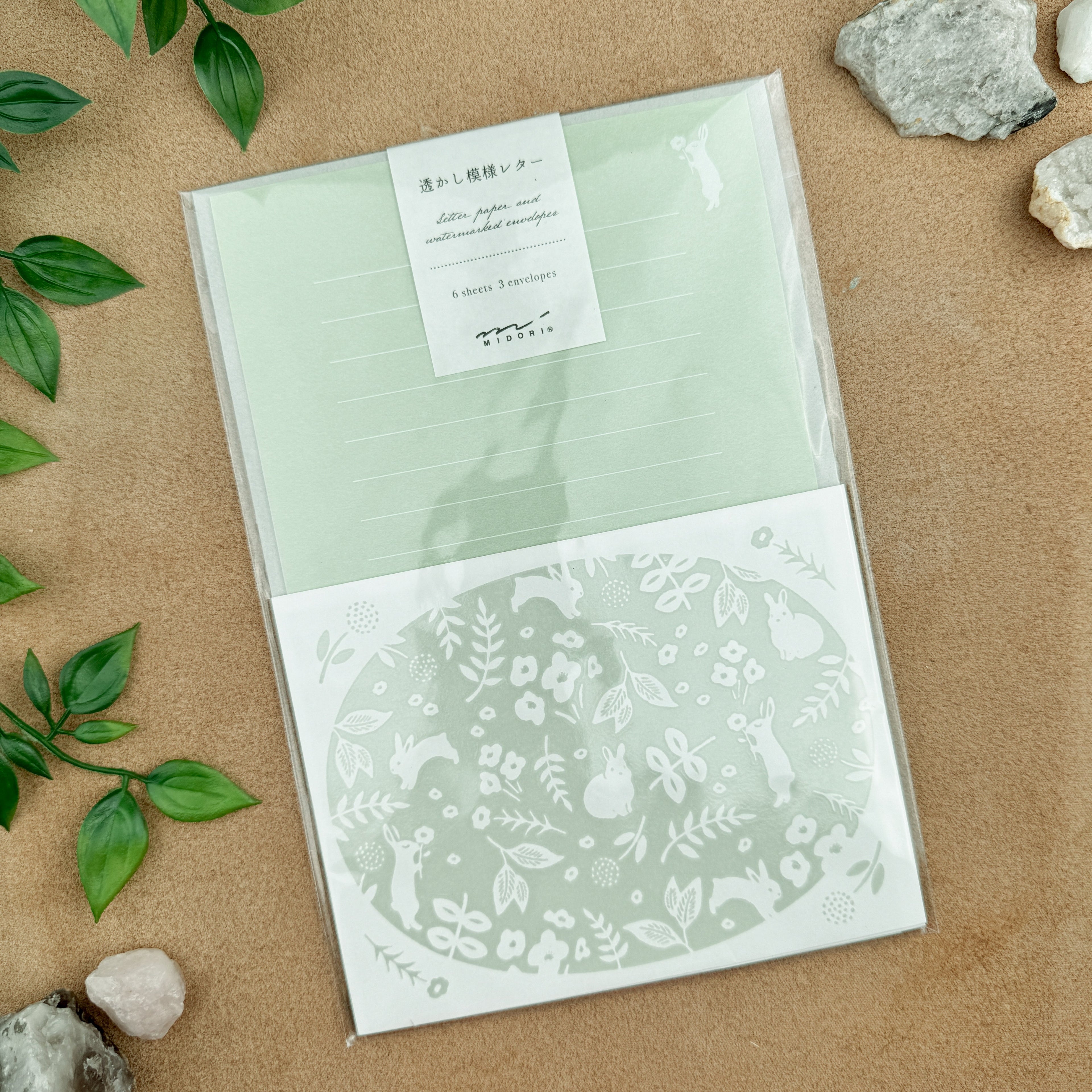 Midori Letterpress Stationery - Rabbit