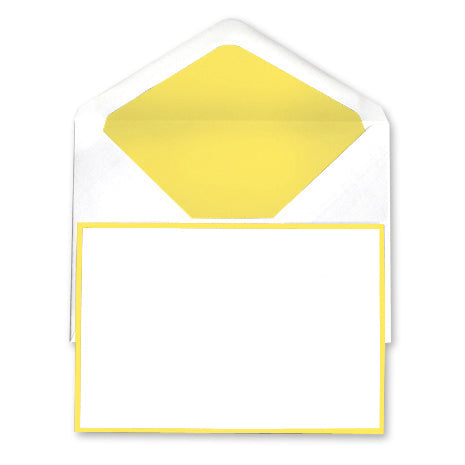 Bi-Color Stationery Set - Laid Finish - 4 x 6 - White / Yellow