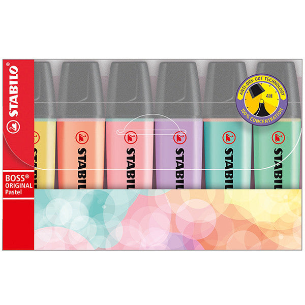 STABILO BOSS Pastel Highlighter Assorted Set of 6