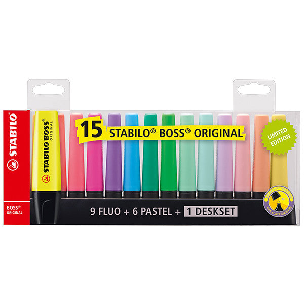 STABILO BOSS Original Highlighter Assorted Deskset of 15