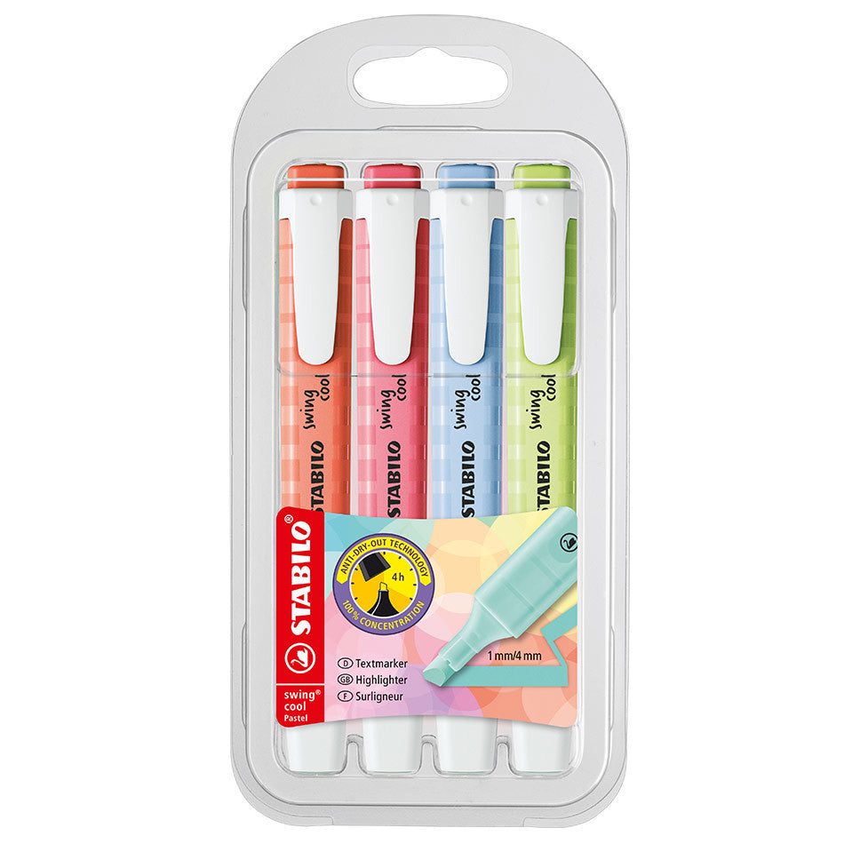 STABILO Swing Cool Pastel Edition Highlighter Wallet of 4 Assorted Set 2