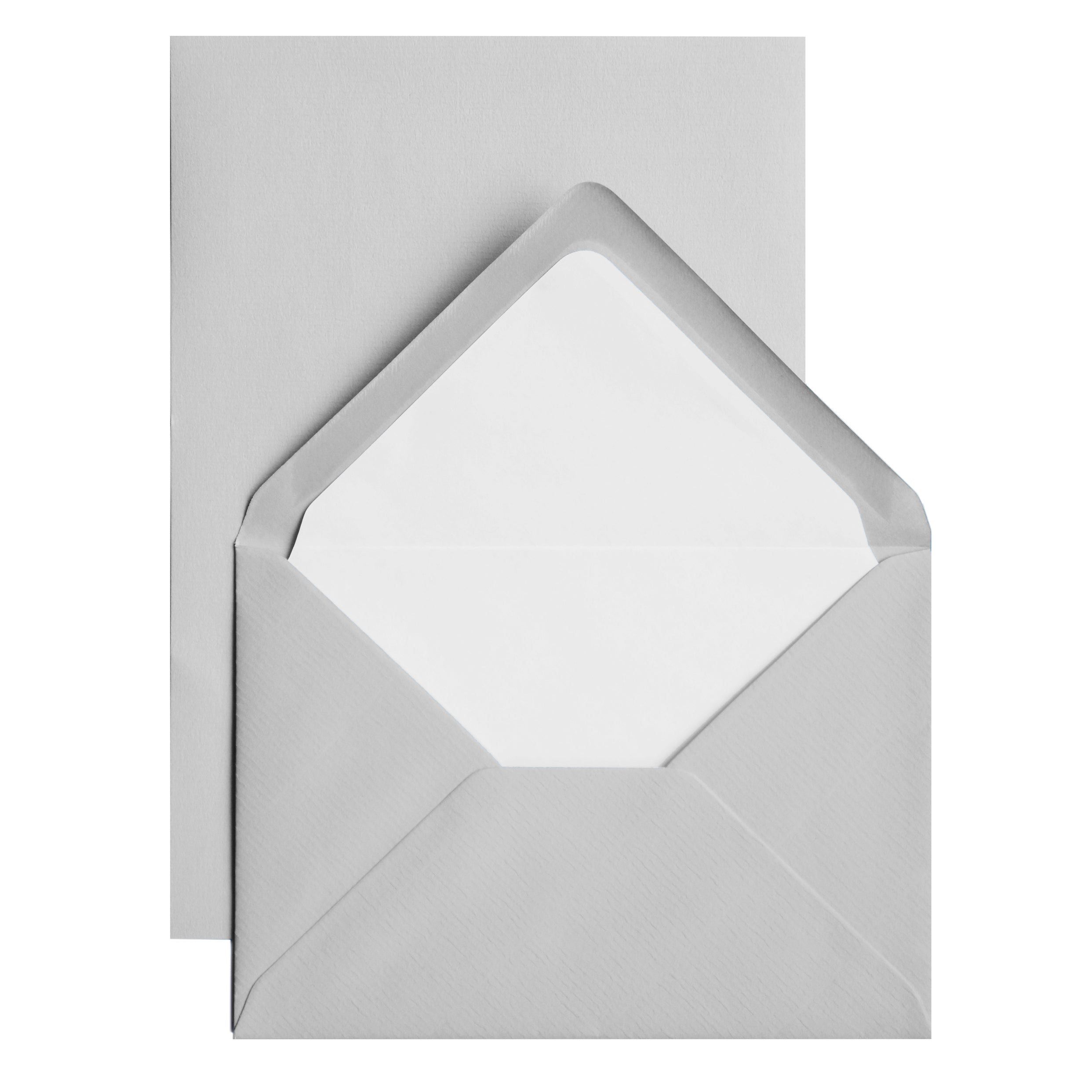 Classic Stationery Set - Laid Finish, Straight Edge - 5 3/4 x 8 1/4 - Grey