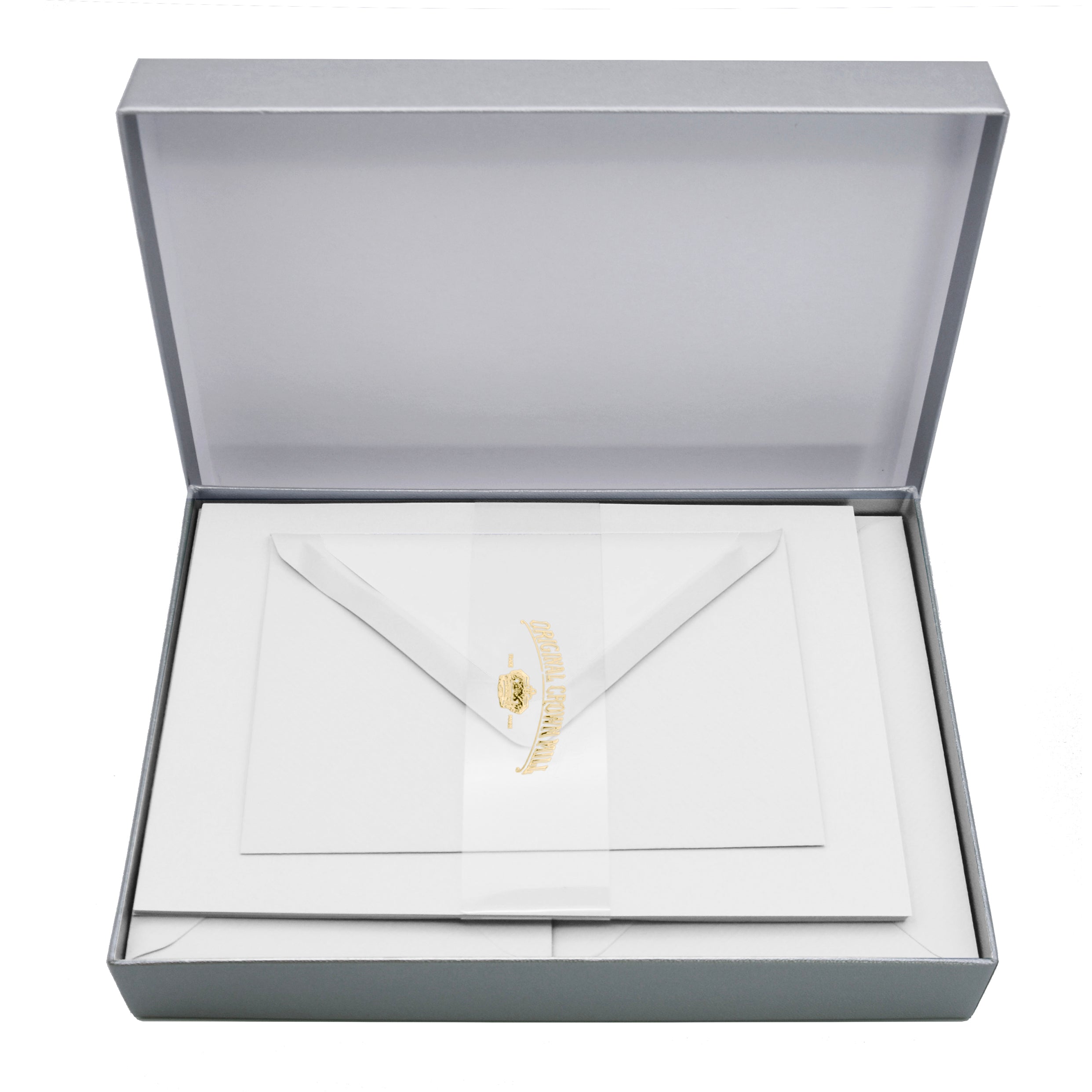 Classic Stationery Set - Laid Finish, Straight Edge - 5 3/4 x 8 1/4 - White