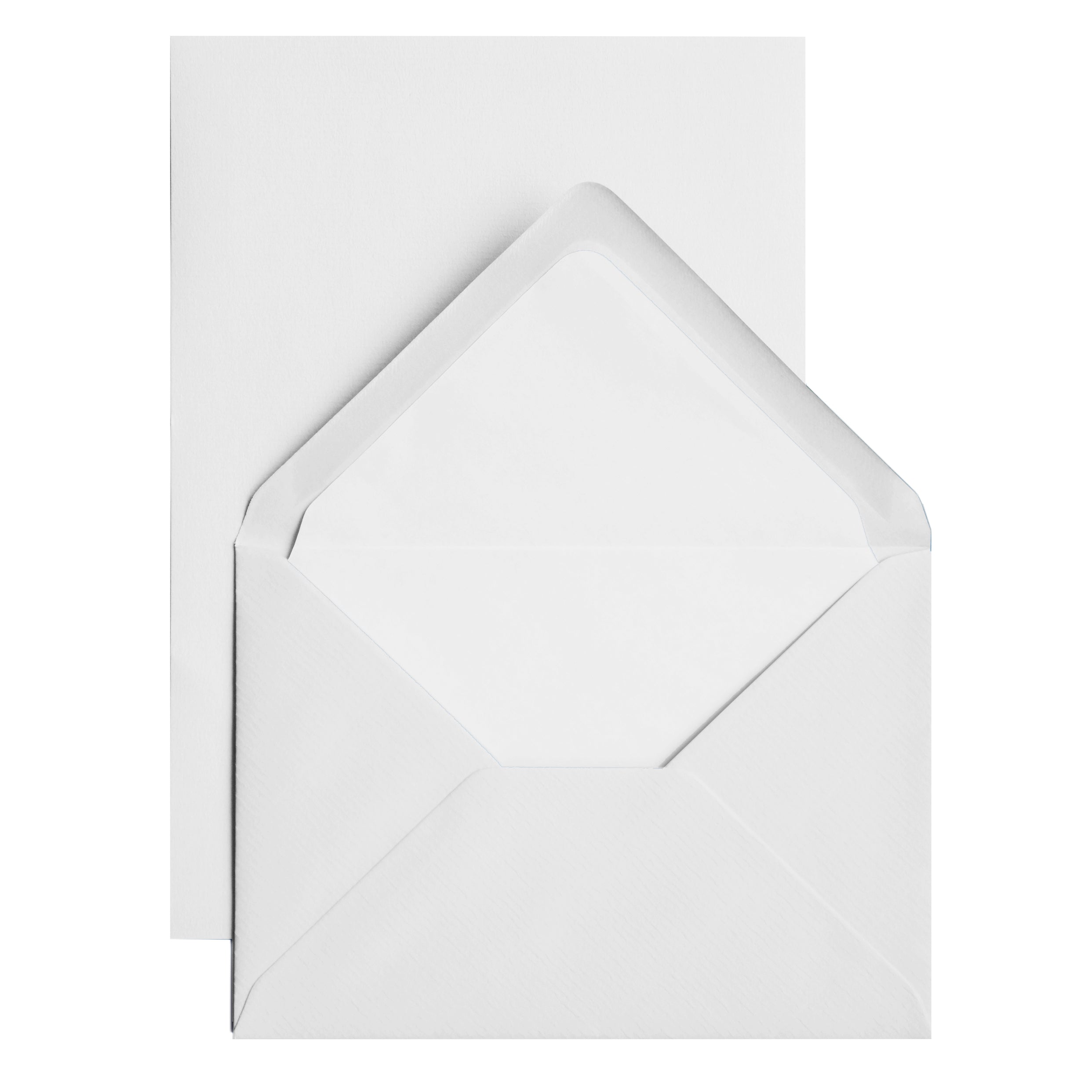 Classic Stationery Set - Laid Finish, Straight Edge - 5 3/4 x 8 1/4 - White