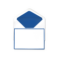 Bi-Color Stationery Set - Laid Finish - 4 x 6 - White / Royal
