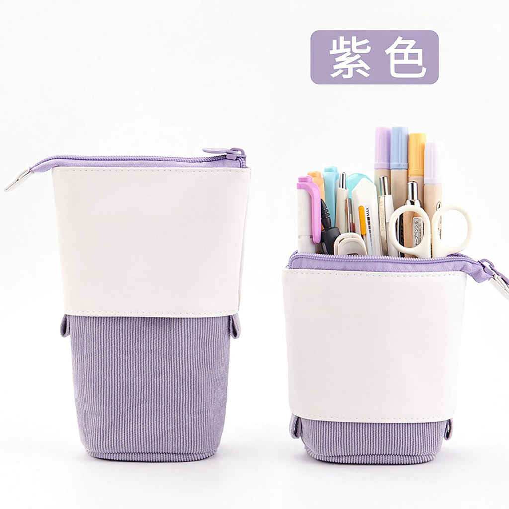 PINK Retractable Standing Pen Case Pencil Case Retractable Case Storage Case Durable en Case | 185mm X 125mm X 85mm X 65mm
