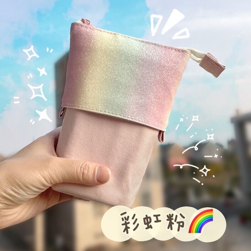 PINK Retractable Standing Pen Case Pencil Case Retractable Case Storage Case Durable en Case | 185mm X 125mm X 85mm X 65mm