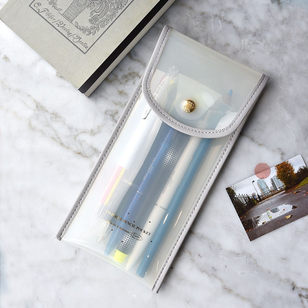 PLEPIC TWINKLE Clear AQUA Pen Case Pencil Case Storage Case Durable Pen Case Storage Case Clear Testing Case | 193 X 93mm