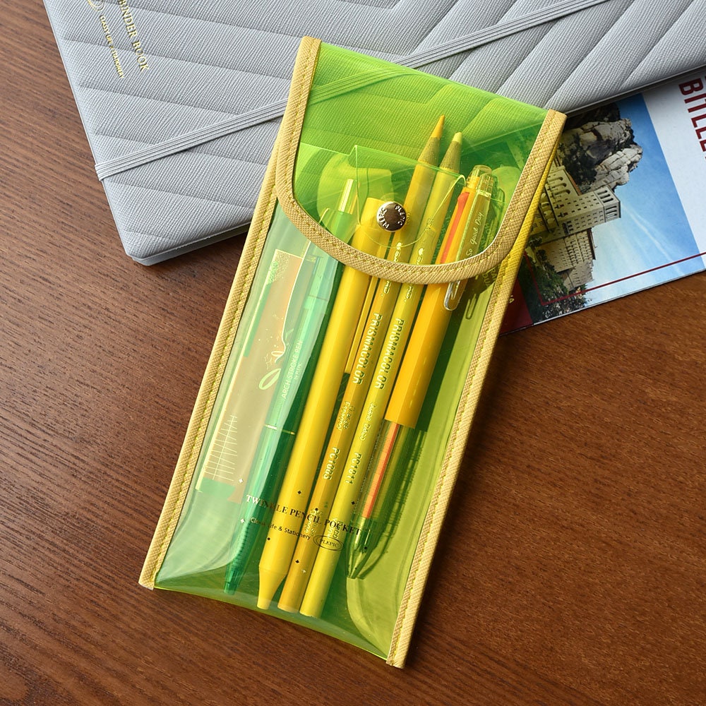 PLEPIC TWINKLE Clear AQUA Pen Case Pencil Case Storage Case Durable Pen Case Storage Case Clear Testing Case | 193 X 93mm