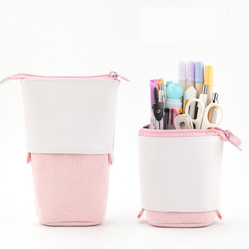 PINK Retractable Standing Pen Case Pencil Case Retractable Case Storage Case Durable en Case | 185mm X 125mm X 85mm X 65mm