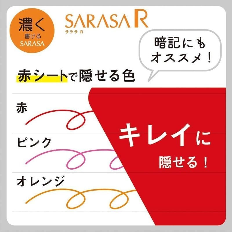 Zebra Sarasa R SOCIETY STUDY SET 0.4mm Push Clip Gel Pen Super Saturated Ink Five Colors Sarasa R Study Sets | JJS29-R1-5C