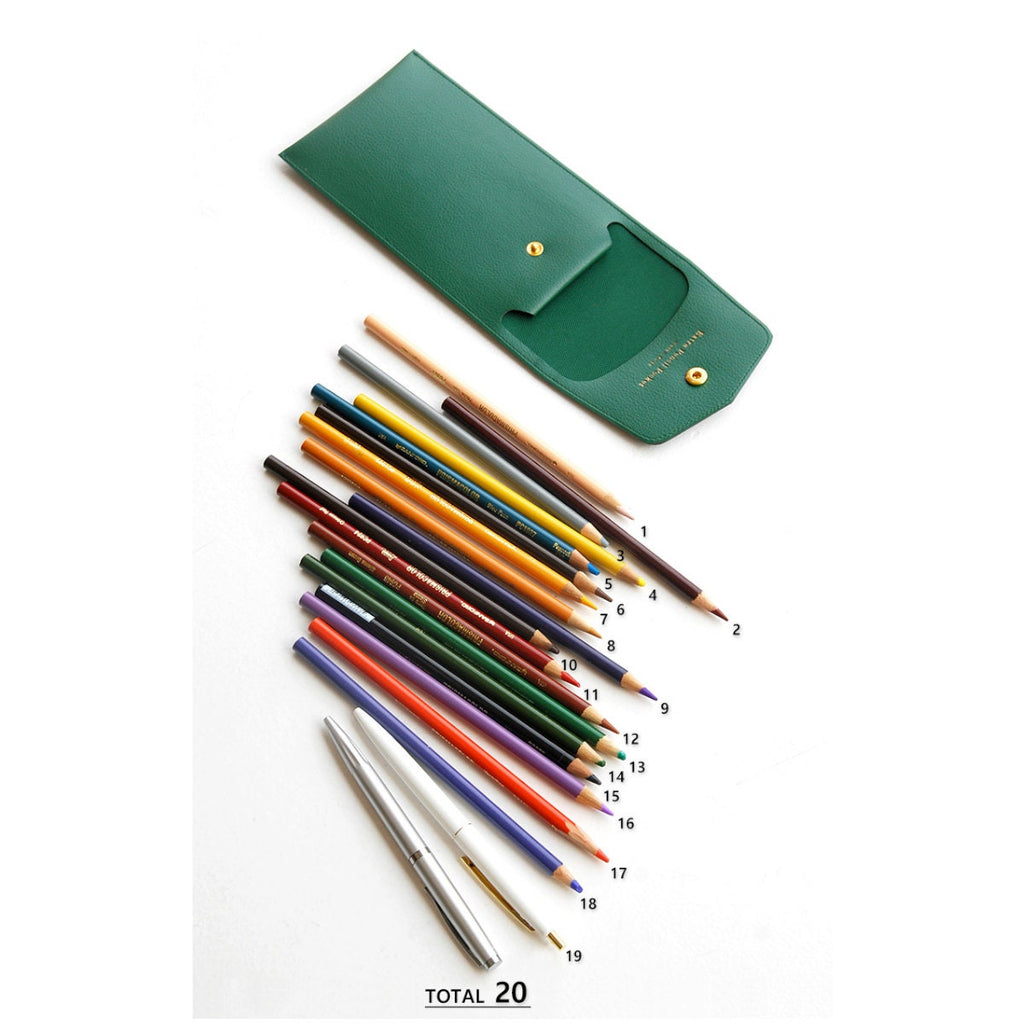 Plepic Extra PENCIL Pocket BEIGE Pen Case PU Pencil Case Storage Case Durable Pen Case Storage Case Pen Case Pen Case | 195 X 100 X 10mm