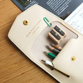 Plepic Extra PENCIL Pocket BEIGE Pen Case PU Pencil Case Storage Case Durable Pen Case Storage Case Pen Case Pen Case | 195 X 100 X 10mm